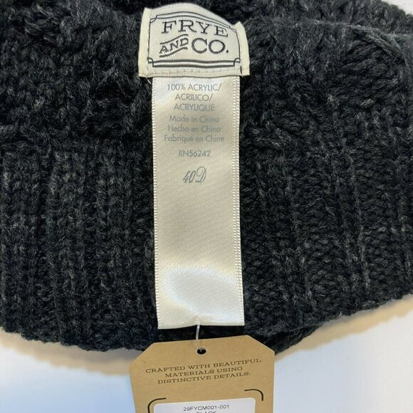 Frye & Co NWT Unisex Charcoal Rib Knit  Beanie w/ Cuff Hat Cap-OSFM-MSRP-$28 - Picture 5 of 12